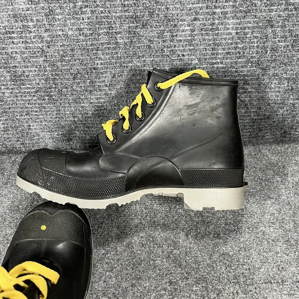 Bata Polyblend Boots Mens‎ Size 10 Black Rubber Waterproof Ankle Work Made USA